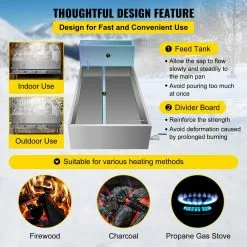 Maple Syrup Evaporator Pan 48 x 24 x 19 in. Stainless Steel Maple Syrup Boiling Pan with Divided Pan and Feed Pan by VEVOR -Cookware Sales Shop stainless steel vevor stock pots zfq2x4ydbgb000001v0 fa 1000