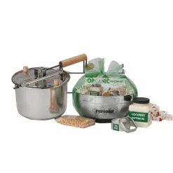 3-Piece Stainless Steel Popcorn Popper Set by Whirley Pop