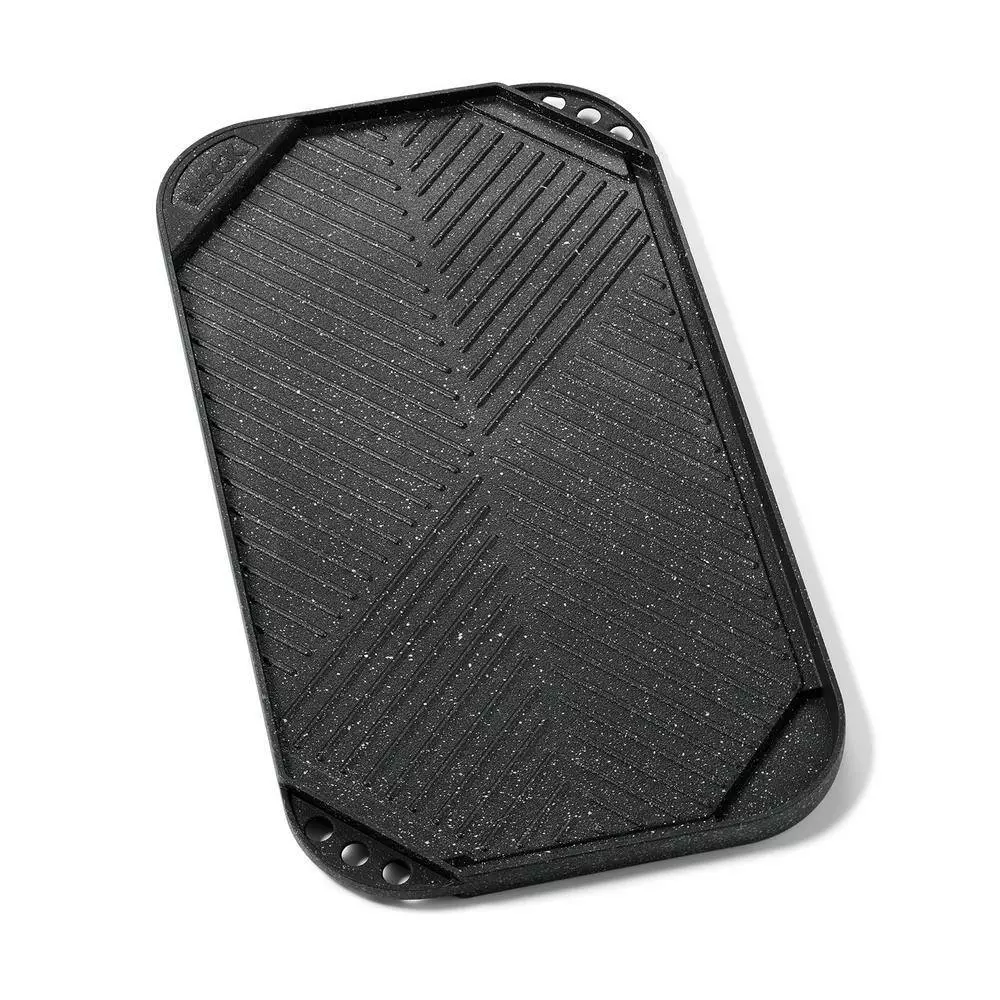 The Rock Aluminum 10.6 in. x 19.5 in. Reversible Grill/Griddle by Starfrit 7 The Rock Aluminum 10.6 in. x 19.5 in. Reversible Grill/Griddle by Starfrit - Image 5