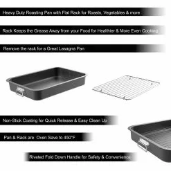 Heavy Duty Nonstick Roasting Pan with Flat Rack by Classic Cuisine 12 Heavy Duty Nonstick Roasting Pan with Flat Rack by Classic Cuisine -Cookware Sales Shop steel classic cuisine roasting pans hw031105 44 1000