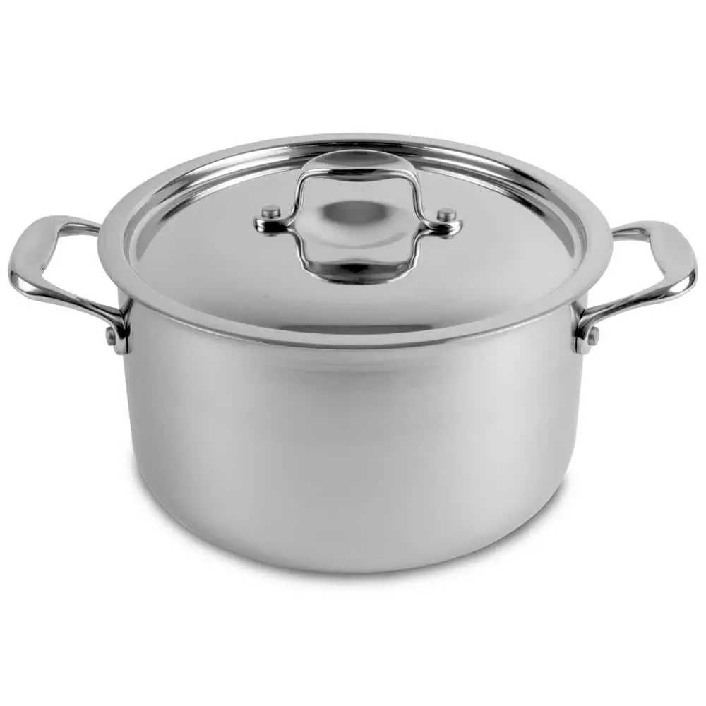 4 qt. Silver Stainless Steel Stock Pot with Lid by NUCU 3 4 qt. Silver Stainless Steel Stock Pot with Lid by NUCU