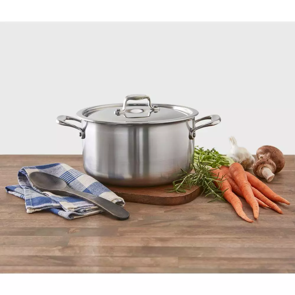 4 qt. Silver Stainless Steel Stock Pot with Lid by NUCU 8 4 qt. Silver Stainless Steel Stock Pot with Lid by NUCU - Image 6