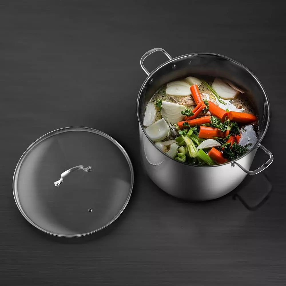 12 qt. Stainless Steel Nonstick Stock Pot with Lid by BERGNER 7 12 qt. Stainless Steel Nonstick Stock Pot with Lid by BERGNER - Image 5