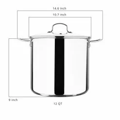 12 qt. Stainless Steel Nonstick Stock Pot with Lid by BERGNER 10 12 qt. Stainless Steel Nonstick Stock Pot with Lid by BERGNER -Cookware Sales Shop stock pots bgus10125sts c3 1000
