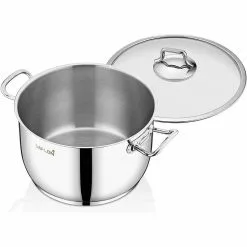 6 qt. Stainless Steel Stock Pot with Glass Lid by CONTEXT -Cookware Sales Shop stock pots ctstock6ss 4f 1000