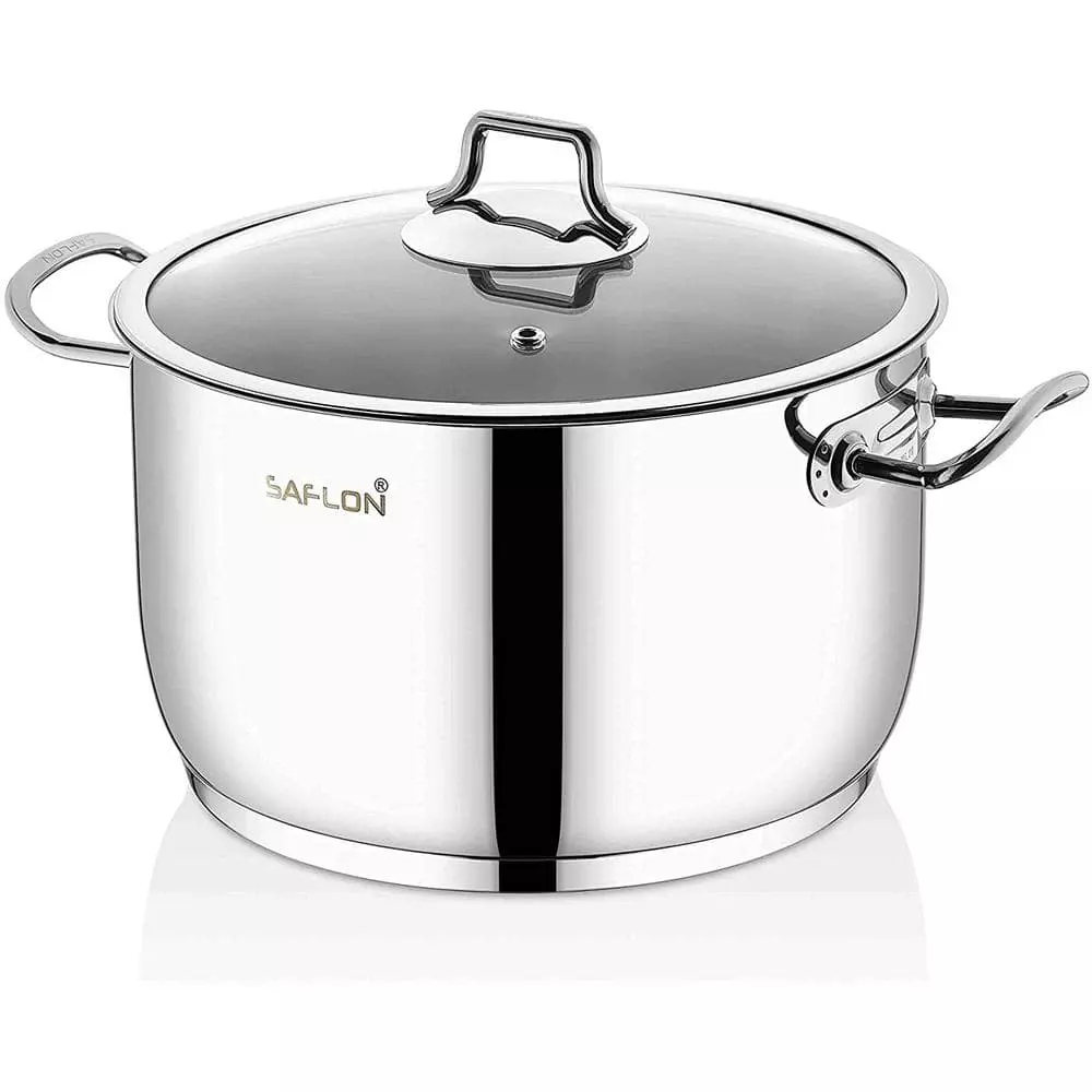 8 qt. Stainless Steel Stock Pot with Glass Lid by CONTEXT 3 8 qt. Stainless Steel Stock Pot with Glass Lid by CONTEXT