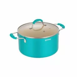 5.9 Qt. Ceramic Aluminum Nonstick Stock Pot in blue with Lid by EPPMO -Cookware Sales Shop stock pots em c2001 7 c3 1000