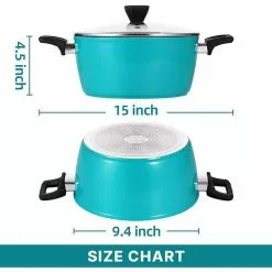 5 Qt. Granite Aluminum Nonstick Stock Pot in Blue with Lid by EPPMO -Cookware Sales Shop stock pots em c2005 4 76 1000