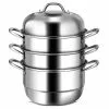 8 qt. Stainless Steel Soup Pot with 2-tier 3.6 qt. Steamer Inserts and Lid by WELLFOR 2 8 qt. Stainless Steel Soup Pot with 2-tier 3.6 qt. Steamer Inserts and Lid by WELLFOR -Cookware Sales Shop stock pots kc hpy 49465 64 1000