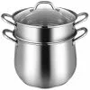 4.2 qt. Stainless Steel Stock Pot with 2 qt. Steamer Insert and Lid by WELLFOR -Cookware Sales Shop stock pots kc hpy 52607 64 1000