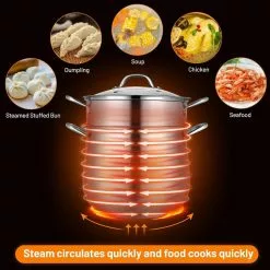4.2 qt. Stainless Steel Stock Pot with 2 qt. Steamer Insert and Lid by WELLFOR -Cookware Sales Shop stock pots kc hpy 52607 76 1000