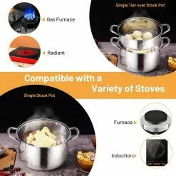 4.2 qt. Stainless Steel Stock Pot with 2 qt. Steamer Insert and Lid by WELLFOR -Cookware Sales Shop stock pots kc hpy 52607 fa 1000
