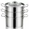 5.2 qt. Stainless Steel Soup Pot with 2-tier 2.3 qt. Steamer Inserts and Lid by WELLFOR 2 5.2 qt. Stainless Steel Soup Pot with 2-tier 2.3 qt. Steamer Inserts and Lid by WELLFOR -Cookware Sales Shop stock pots kc hpy 52949 64 1000