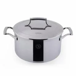 6 qt. Tri-Ply Stainless Steel Stock Pot with Lid by SAVEUR SELECTS