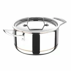 5CX 3.5 qt. Stainless Steel Copper Core Soup Pot with Glass Lid by MasterPRO