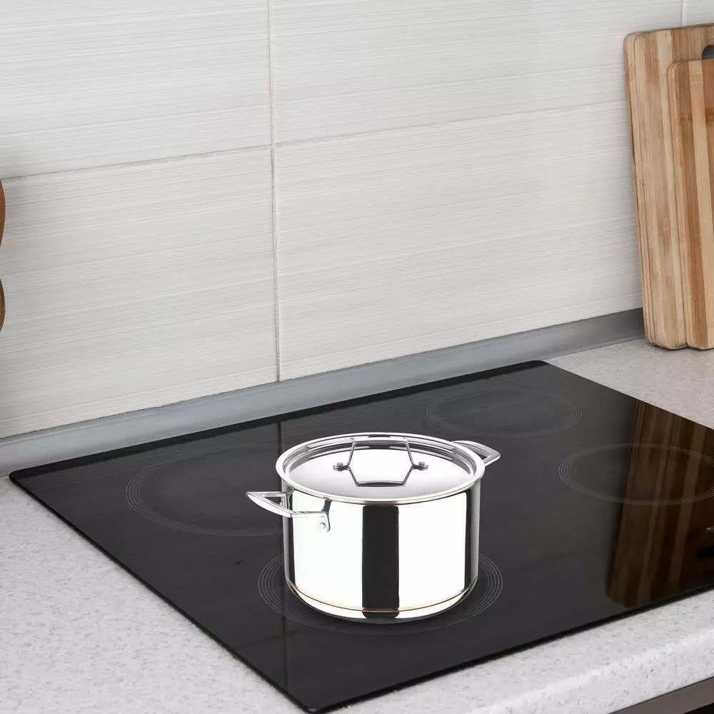 5CX 8 qt. Stainless Steel 5-Ply Copper Core Stock Pot with Lid by MasterPRO 10 5CX 8 qt. Stainless Steel 5-Ply Copper Core Stock Pot with Lid by MasterPRO - Image 8