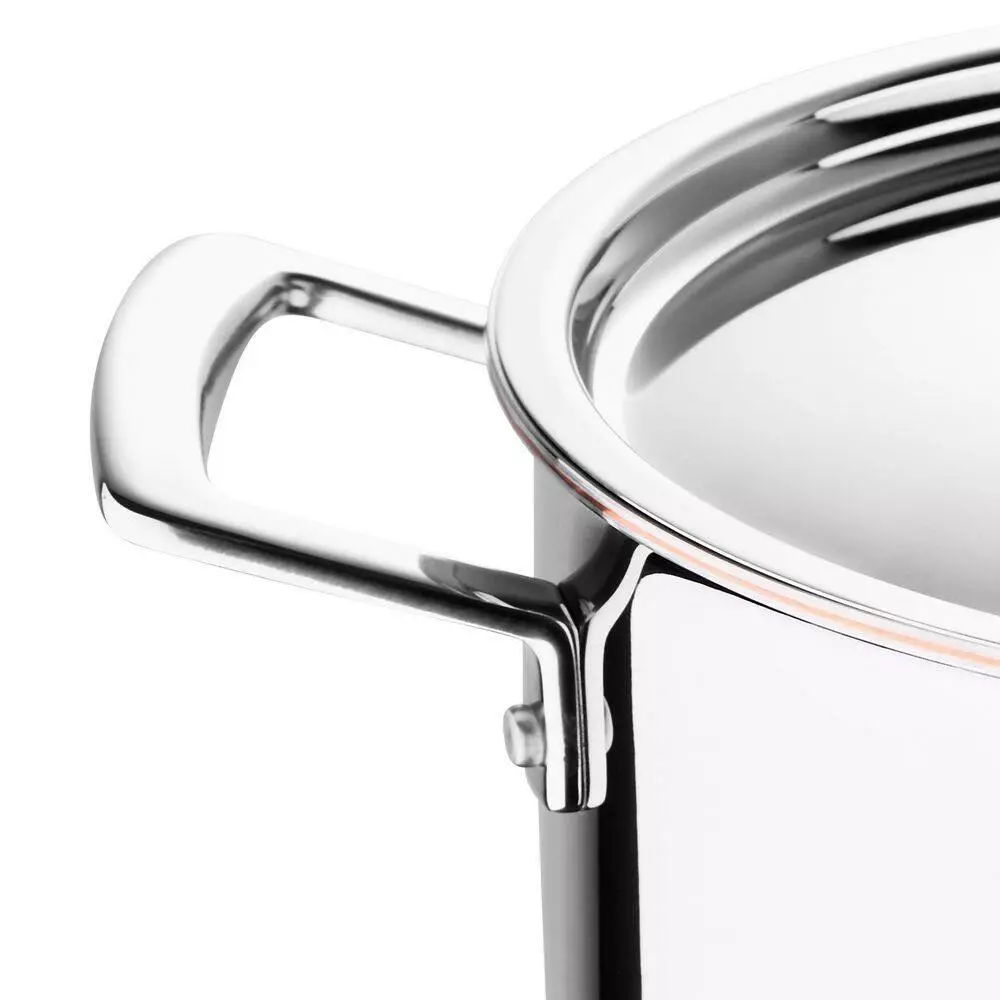 5CX 8 qt. Stainless Steel 5-Ply Copper Core Stock Pot with Lid by MasterPRO 7 5CX 8 qt. Stainless Steel 5-Ply Copper Core Stock Pot with Lid by MasterPRO - Image 5