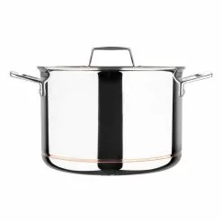 5CX 8 qt. Stainless Steel 5-Ply Copper Core Stock Pot with Lid by MasterPRO 12 5CX 8 qt. Stainless Steel 5-Ply Copper Core Stock Pot with Lid by MasterPRO -Cookware Sales Shop stock pots mpus10184stsms 4f 1000