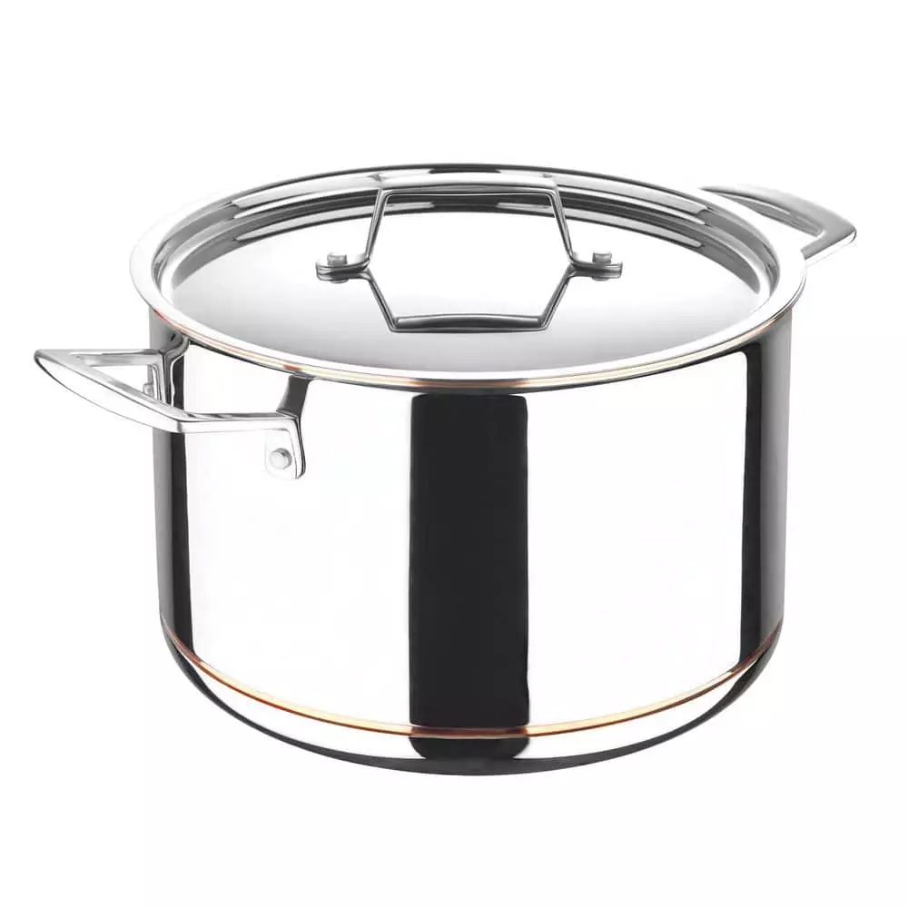 5CX 8 qt. Stainless Steel 5-Ply Copper Core Stock Pot with Lid by MasterPRO 3 5CX 8 qt. Stainless Steel 5-Ply Copper Core Stock Pot with Lid by MasterPRO