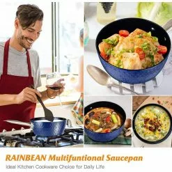 1.5 qt. Blue Ceramics Small Soup Pot Round Nonstick Saucepan with Lid by cadeninc 17 1.5 qt. Blue Ceramics Small Soup Pot Round Nonstick Saucepan with Lid by cadeninc -Cookware Sales Shop stock pots rain lqd12 hpeg 31 1000