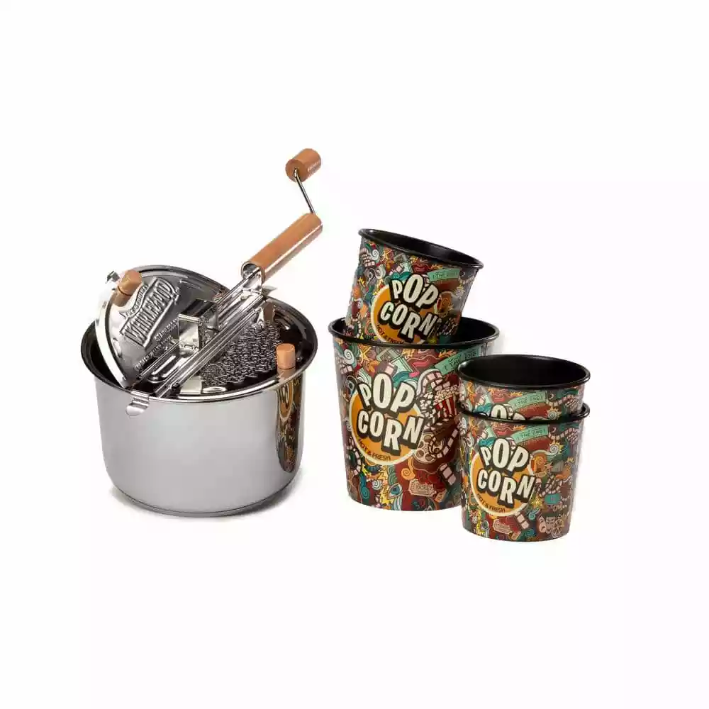 6 qt. Stainless Steel with 4-Film Festival Graffiti Tubs by Whirley-Pop 3 6 qt. Stainless Steel with 4-Film Festival Graffiti Tubs by Whirley-Pop