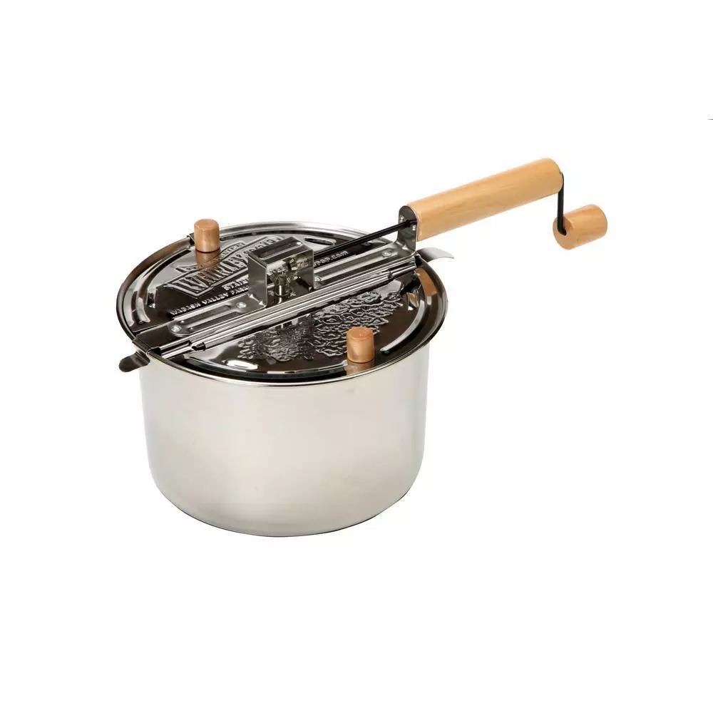 6 qt. Stainless Steel Stovetop Popcorn Popper and Popcorn Stand Gift Set by Whirley-Pop 4 6 qt. Stainless Steel Stovetop Popcorn Popper and Popcorn Stand Gift Set by Whirley-Pop - Image 2