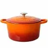 Artisan 5 qt. Round Cast Iron Nonstick Dutch Oven in Sunset Orange with Lid by Crock-Pot 1 Artisan 5 qt. Round Cast Iron Nonstick Dutch Oven in Sunset Orange with Lid by Crock-Pot -Cookware Sales Shop sunset orange crock pot dutch ovens 985100754m 64 1000