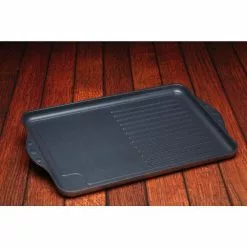 Classic Series 17 in. Cast Aluminum Nonstick Double Burner Grill/Griddle Combo in Gray by Swiss Diamond -Cookware Sales Shop swiss diamond griddles sd64328 2 4f 1000