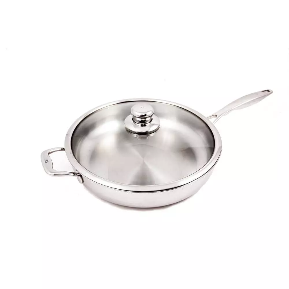 Premium Clad 5.3 qt. Stainless Steel Saute Pan with Glass Lid by Swiss Diamond 3 Premium Clad 5.3 qt. Stainless Steel Saute Pan with Glass Lid by Swiss Diamond