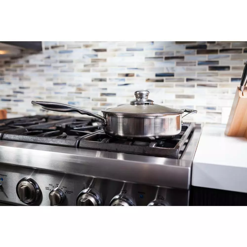 Premium Clad 5.3 qt. Stainless Steel Saute Pan with Glass Lid by Swiss Diamond 4 Premium Clad 5.3 qt. Stainless Steel Saute Pan with Glass Lid by Swiss Diamond - Image 2