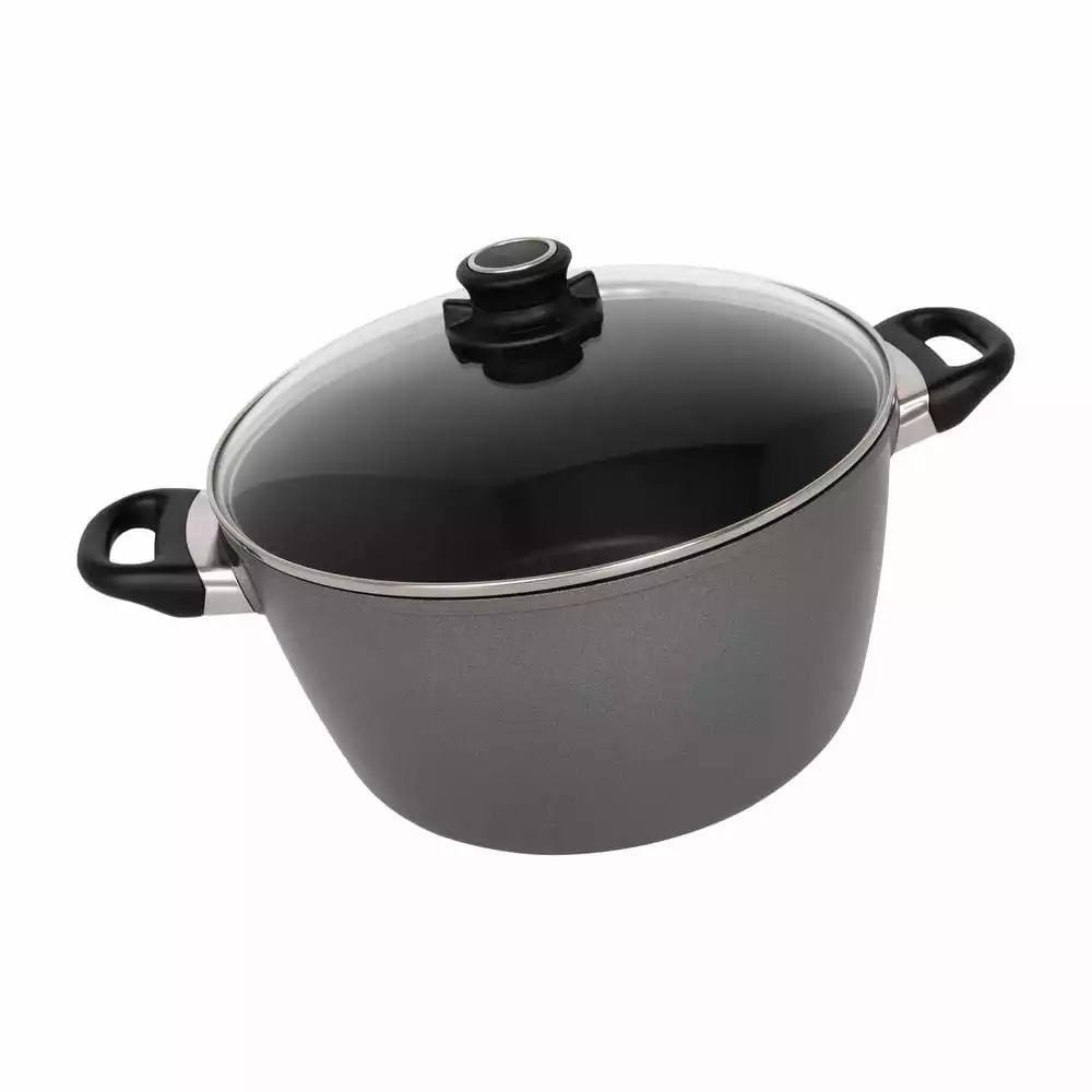 Swiss Titan 8.5 qt. Titanium Nonstick Stock Pot in Gray with Glass Lid by Swiss Diamond 3 Swiss Titan 8.5 qt. Titanium Nonstick Stock Pot in Gray with Glass Lid by Swiss Diamond
