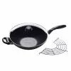 Nonstick 4.9 Qt. Wok with Lid and 11.8 in. Tempura Rack by Swiss Diamond -Cookware Sales Shop swiss diamond woks stir fry pans 61130c 64 1000
