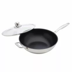 Stainless Steel Wok with Lid by Swiss Diamond