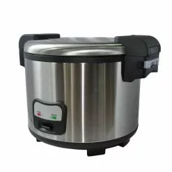Commercial Rice Cooker/Warmer, 60 Cups with Hinged Lid, Stainless Steel Exterior, Non-Stick Insert Pot by SYBO