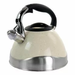 12-Cup Tan Stainless Steel Whistling Kettle by MegaChef