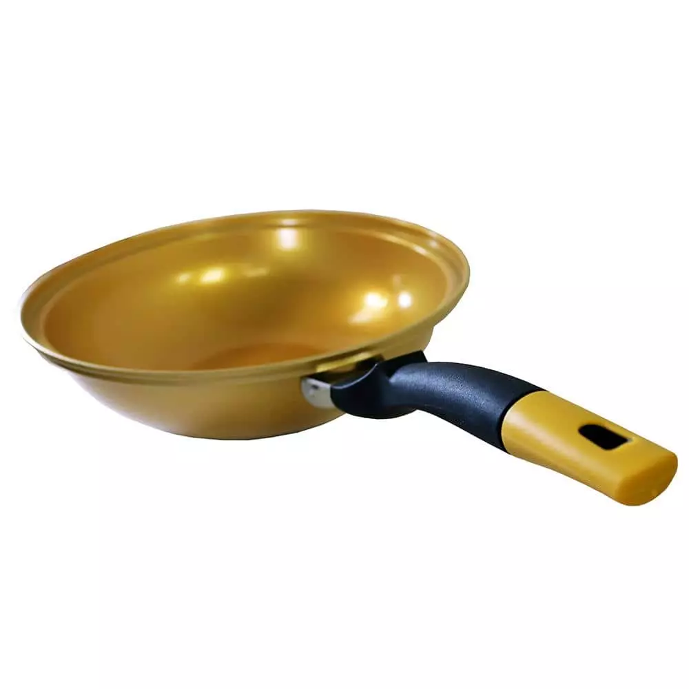 12.6 in. Ceramic Non-Stick Golden Wok by Tayama 5 12.6 in. Ceramic Non-Stick Golden Wok by Tayama - Image 3