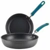 Create Delicious 2-Piece Hard-Anodized Aluminum Nonstick Skillet Set in Teal and Gray by Rachael Ray 2 Create Delicious 2-Piece Hard-Anodized Aluminum Nonstick Skillet Set in Teal and Gray by Rachael Ray -Cookware Sales Shop teal and gray rachael ray skillets 81127 64 1000
