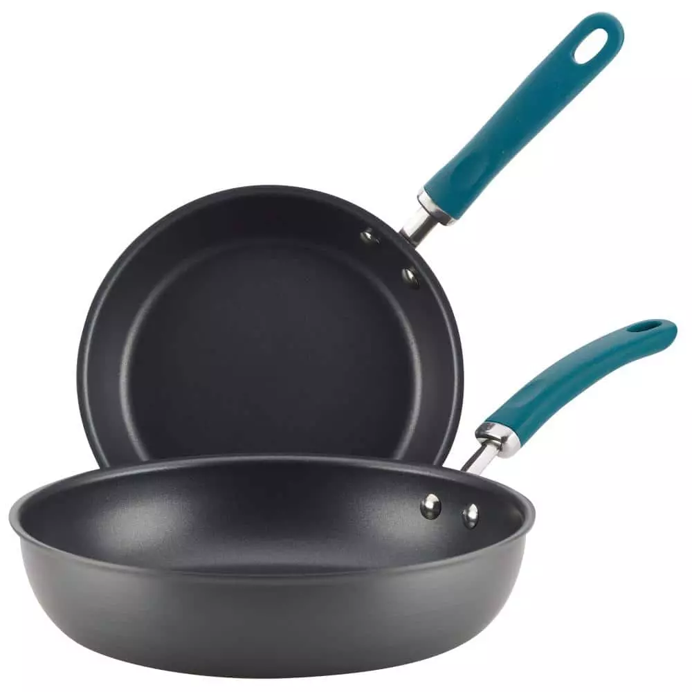 Create Delicious 2-Piece Hard-Anodized Aluminum Nonstick Skillet Set in Teal and Gray by Rachael Ray 3 Create Delicious 2-Piece Hard-Anodized Aluminum Nonstick Skillet Set in Teal and Gray by Rachael Ray