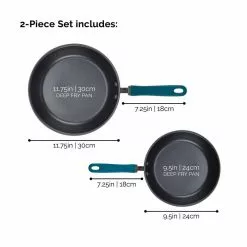 Create Delicious 2-Piece Hard-Anodized Aluminum Nonstick Skillet Set in Teal and Gray by Rachael Ray 13 Create Delicious 2-Piece Hard-Anodized Aluminum Nonstick Skillet Set in Teal and Gray by Rachael Ray -Cookware Sales Shop teal and gray rachael ray skillets 81127 c3 1000