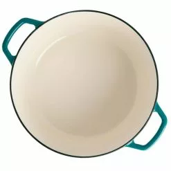 Savory Saffron 6 qt. Enameled Cast Iron Dutch Oven with Lid in Teal by Spice BY TIA MOWRY -Cookware Sales Shop teal dutch ovens 985118376m 1f 1000