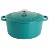 Savory Saffron 6 qt. Enameled Cast Iron Dutch Oven with Lid in Teal by Spice BY TIA MOWRY -Cookware Sales Shop teal dutch ovens 985118376m 64 1000