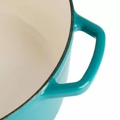 Savory Saffron 6 qt. Enameled Cast Iron Dutch Oven with Lid in Teal by Spice BY TIA MOWRY -Cookware Sales Shop teal dutch ovens 985118376m 76 1000