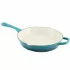 Artisan 12 in. Cast Iron Nonstick Skillet in Teal Ombre with Helper Handle by Crock-Pot -Cookware Sales Shop teal ombre crock pot skillets 985100795m 64 1000