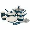 Savory Saffron 16-Piece Ceramic Nonstick Cookware Set in Teal by Spice BY TIA MOWRY -Cookware Sales Shop teal pot pan sets 985118503m 64 1000