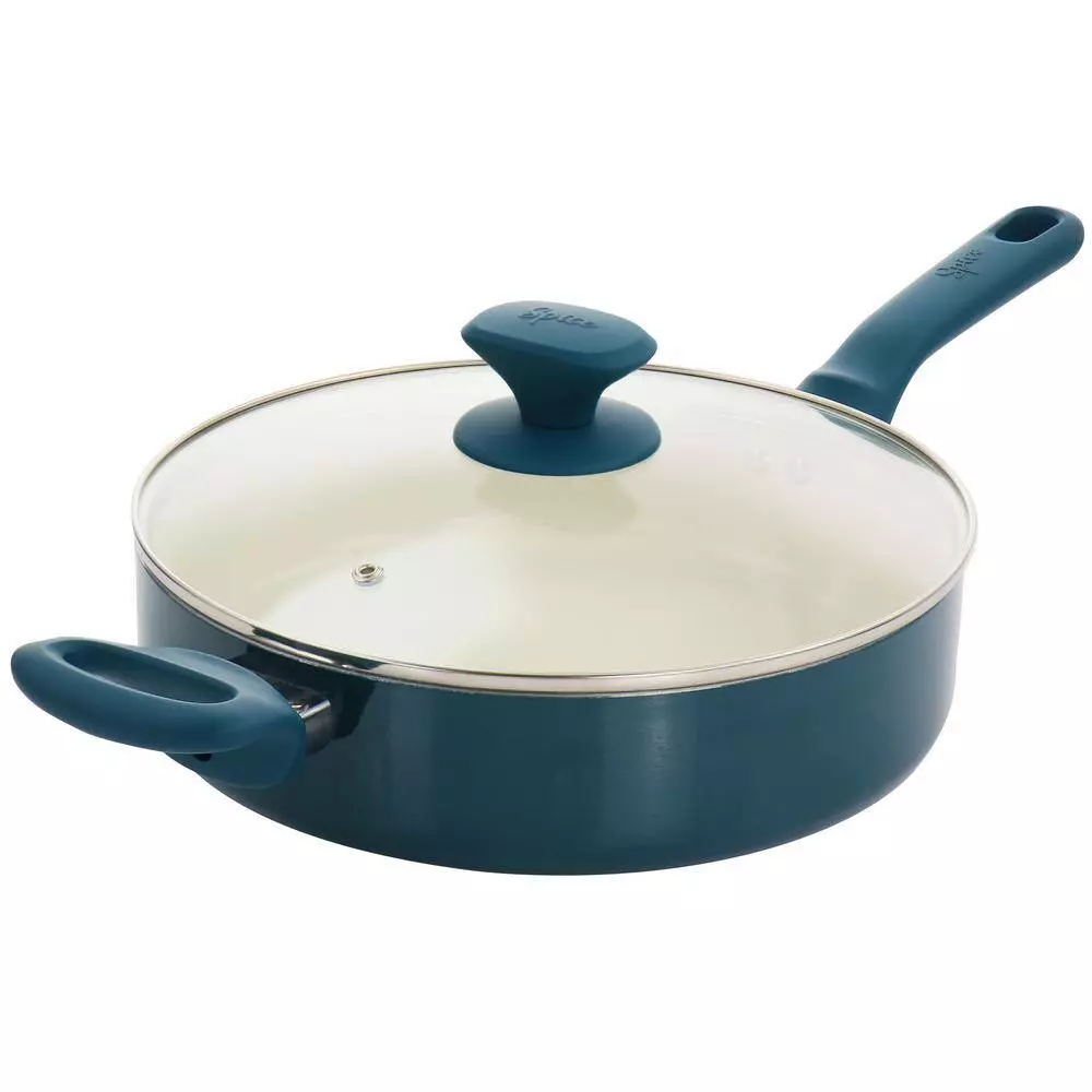 Savory Saffron 16-Piece Ceramic Nonstick Cookware Set in Teal by Spice BY TIA MOWRY 6 Savory Saffron 16-Piece Ceramic Nonstick Cookware Set in Teal by Spice BY TIA MOWRY - Image 4