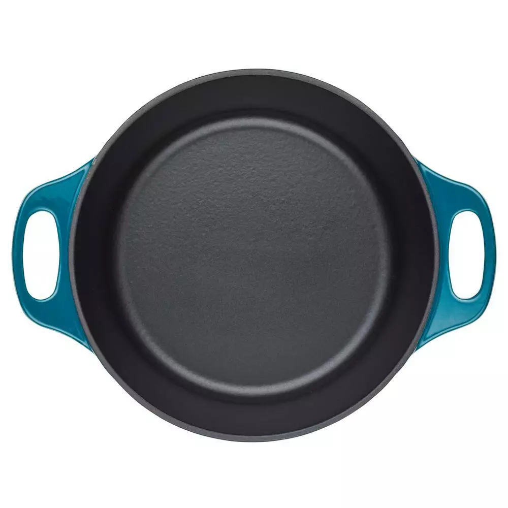 5 qt. Round Teal Enameled Cast Iron Dutch Oven with Lid by Rachael Ray 10 5 qt. Round Teal Enameled Cast Iron Dutch Oven with Lid by Rachael Ray - Image 8