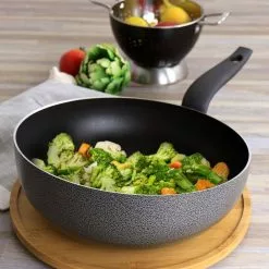Siena 11 in. Nonstick Aluminum Wok in Grey Granite by Tosca 15 Siena 11 in. Nonstick Aluminum Wok in Grey Granite by Tosca -Cookware Sales Shop tosca woks stir fry pans 985118037m 31 1000