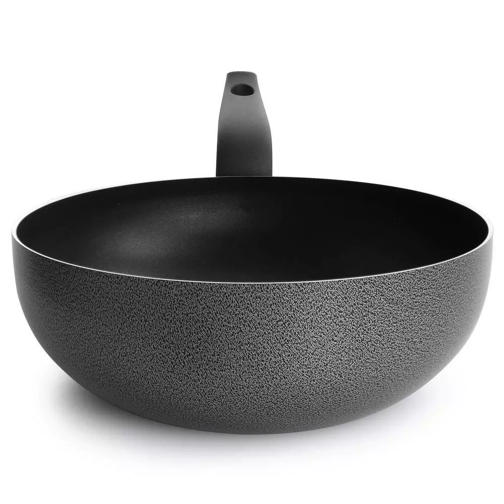 Siena 11 in. Nonstick Aluminum Wok in Grey Granite by Tosca 4 Siena 11 in. Nonstick Aluminum Wok in Grey Granite by Tosca - Image 2