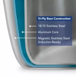 Gourmet Tri-Ply Clad 3 Qt. Covered Braiser by Tramontina -Cookware Sales Shop tramontina braisers 80116 009ds 1f 1000