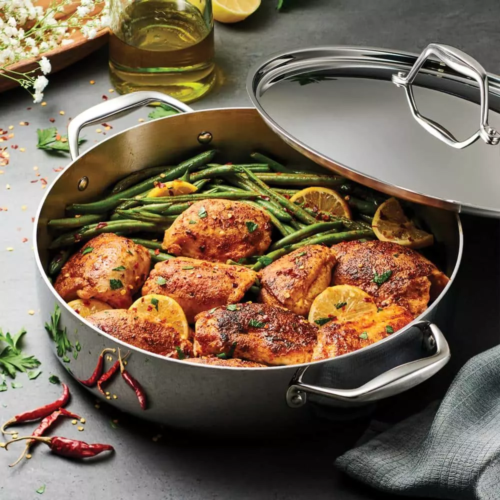 Gourmet Tri-Ply Clad 6 qt. Covered Stainless Steel Braiser by Tramontina 10 Gourmet Tri-Ply Clad 6 qt. Covered Stainless Steel Braiser by Tramontina - Image 8